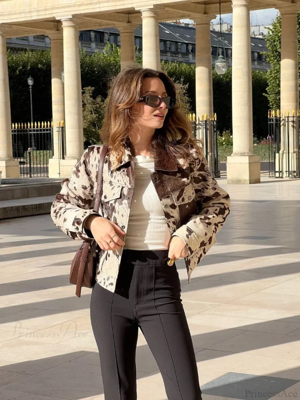 Printed Lapel Suede Coat image 3