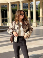 Printed Lapel Suede Coat image 3