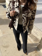 Printed Lapel Suede Coat image 4