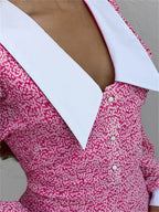Printed Long Sleeve Mini Dress image 4