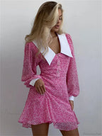 Printed Long Sleeve Mini Dress image 2
