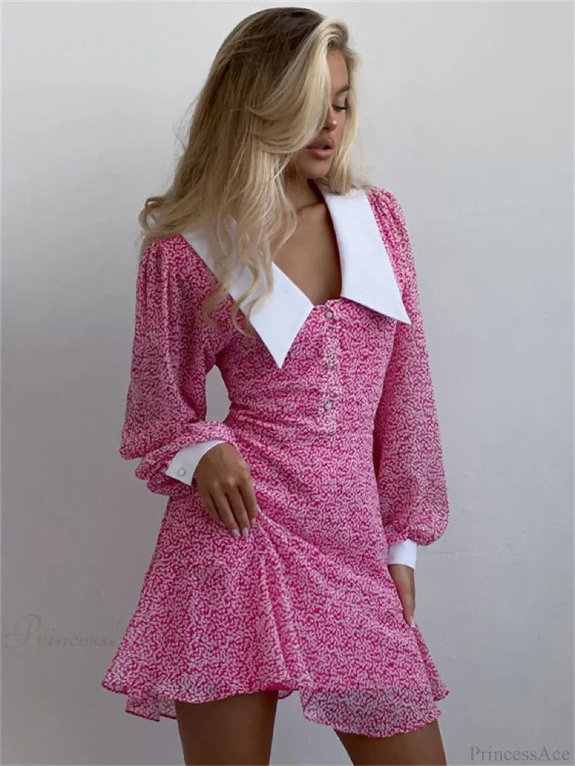 Printed Long Sleeve Mini Dress image 2