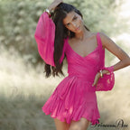 Printed Long Slit Charming Sleeve Mini Dress image 31
