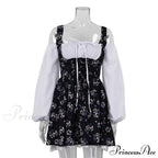 Printed Off-shoulder Lantern Charming Sleeve Flare Mini Dress image 13