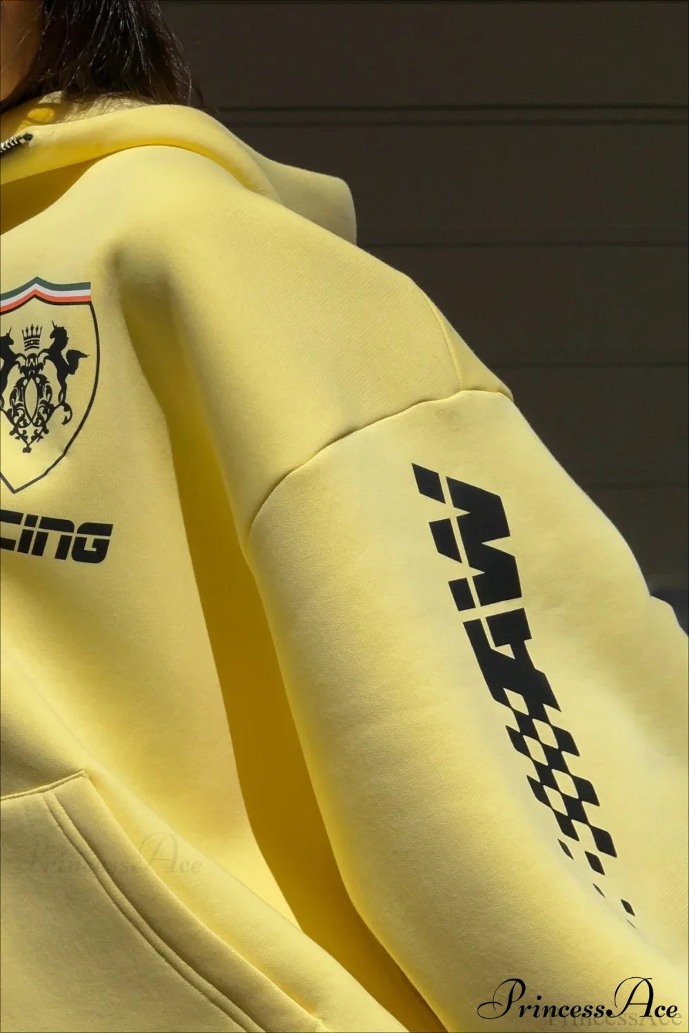 Printed Oversized Zip Hoodie image 5