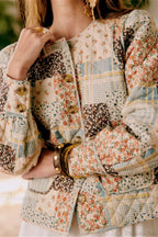 Printed Quilted Puffer Big Pocket Coat image 3