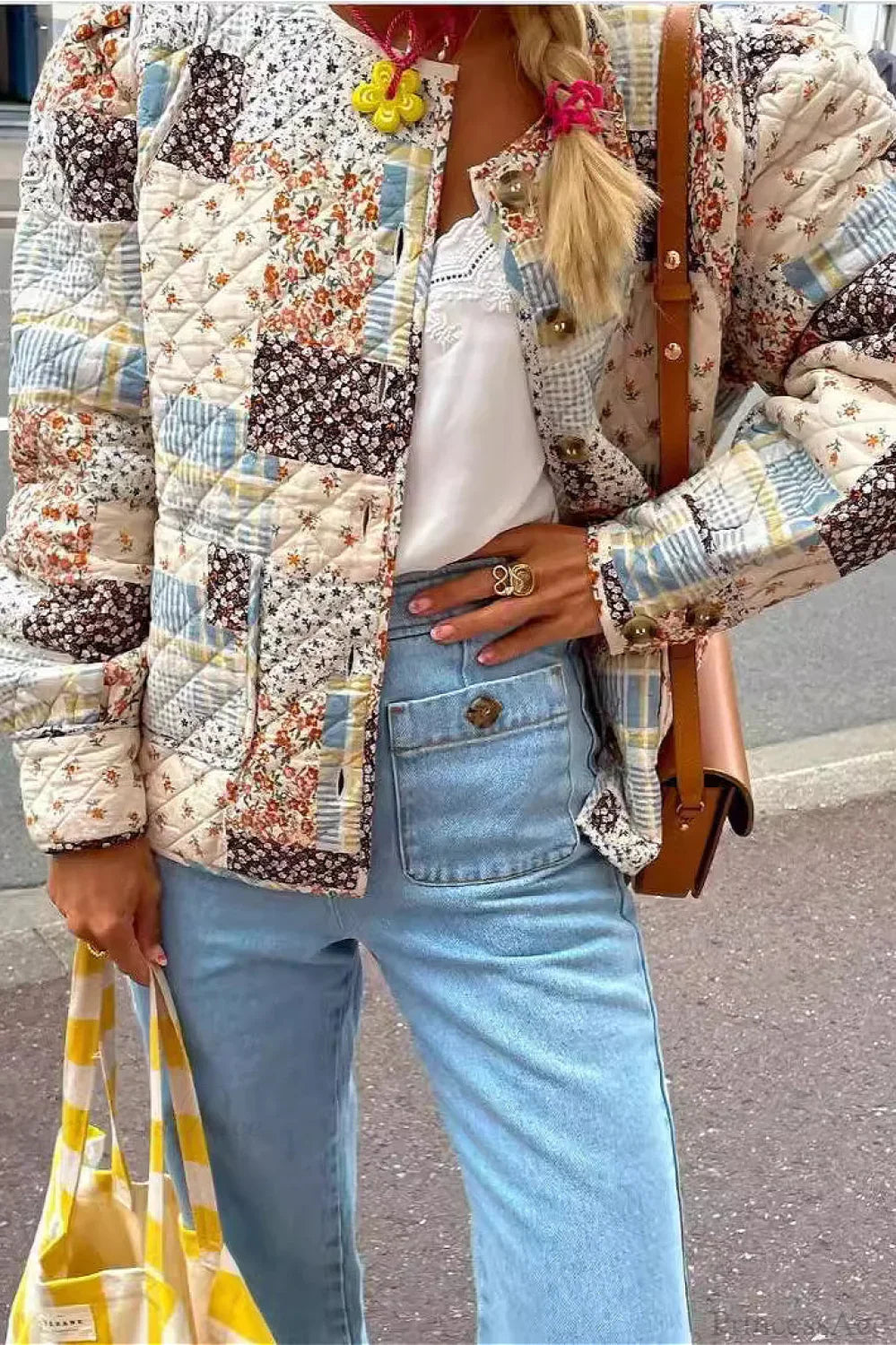 Printed Quilted Puffer Big Pocket Coat image 1