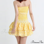 Printed Ruched Stylish Tube Mini Dress image 15