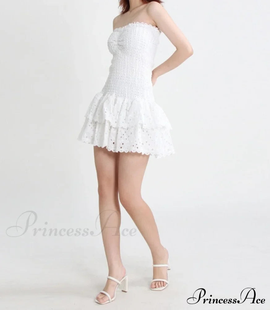 Printed Ruched Stylish Tube Mini Dress image 16