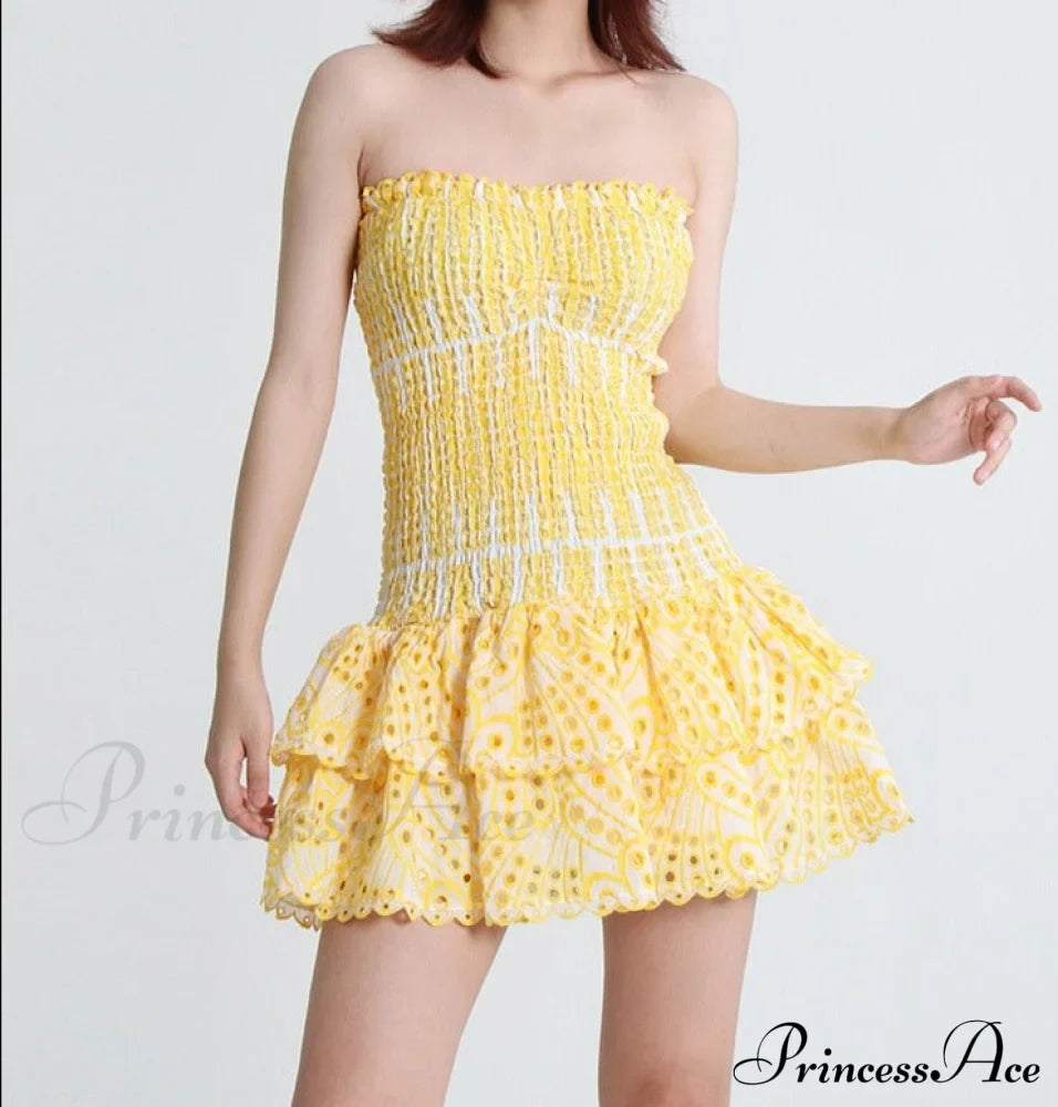 Printed Ruched Stylish Tube Mini Dress image 13