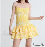Printed Ruched Stylish Tube Mini Dress image 13
