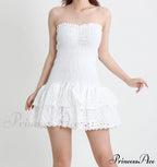 Printed Ruched Stylish Tube Mini Dress image 17