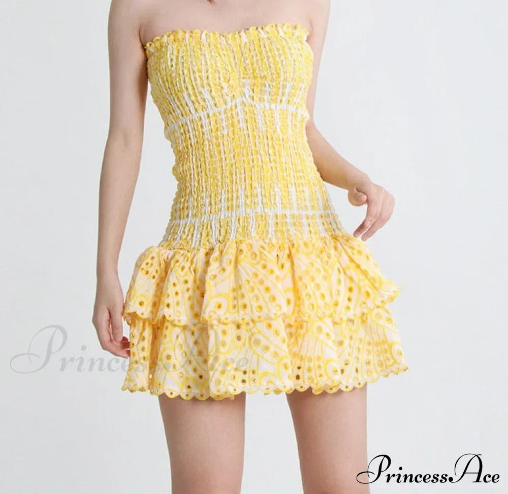 Printed Ruched Stylish Tube Mini Dress image 14