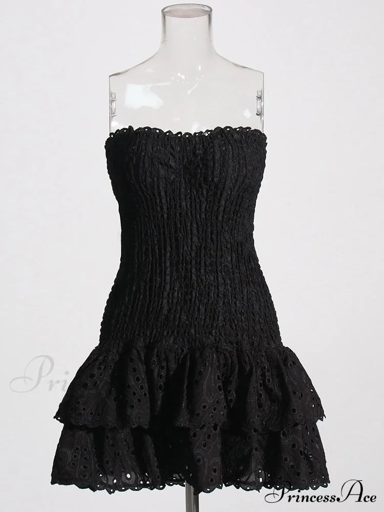 Printed Ruched Stylish Tube Mini Dress image 6