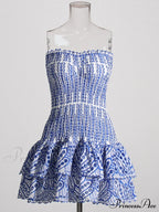 Printed Ruched Stylish Tube Mini Dress image 4