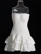 Printed Ruched Stylish Tube Mini Dress image 5
