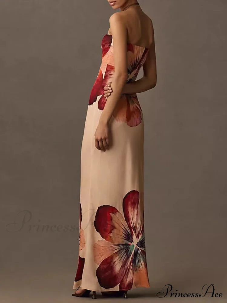 Printed Sexy Tube Top Graceful Slim Fit Midi Dress image 3