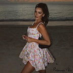 Printed Square Neck Corset Mini Dress image 15