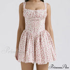 Printed Square Neck Corset Mini Dress image 13