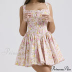 Printed Square Neck Corset Mini Dress image 14