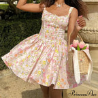 Printed Square Neck Corset Mini Dress image 9