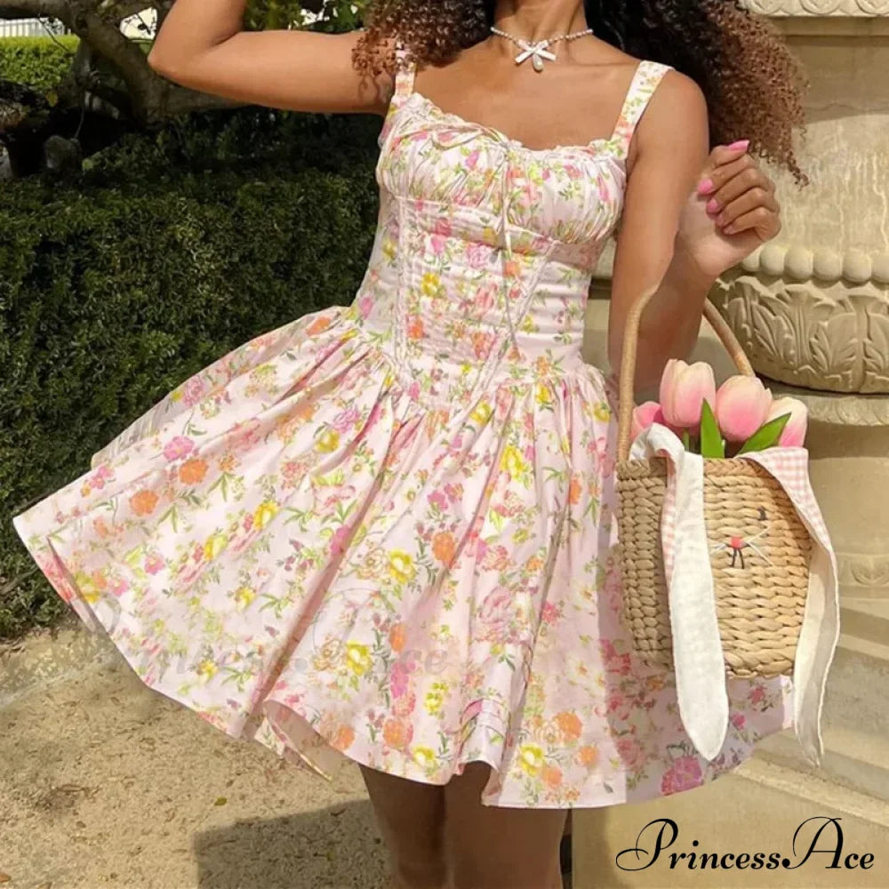 Printed Square Neck Corset Mini Dress image 9