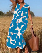 Printed V-neck Dress image 11