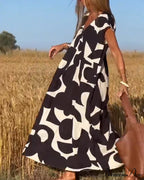 Printed V-neck Dress image 2