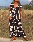 Printed V-neck Dress image 6