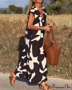 Printed V-neck Dress image 8