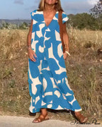 Printed V-neck Dress image 12