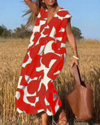 Printed V-neck Dress image 13