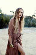 Printing Maxi Deep V Neck Stretch Boho Dress image 4