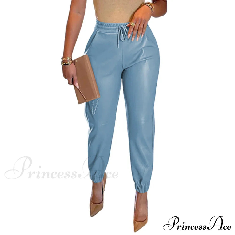 PU Leather Fashion Elegant Office Pants image 4