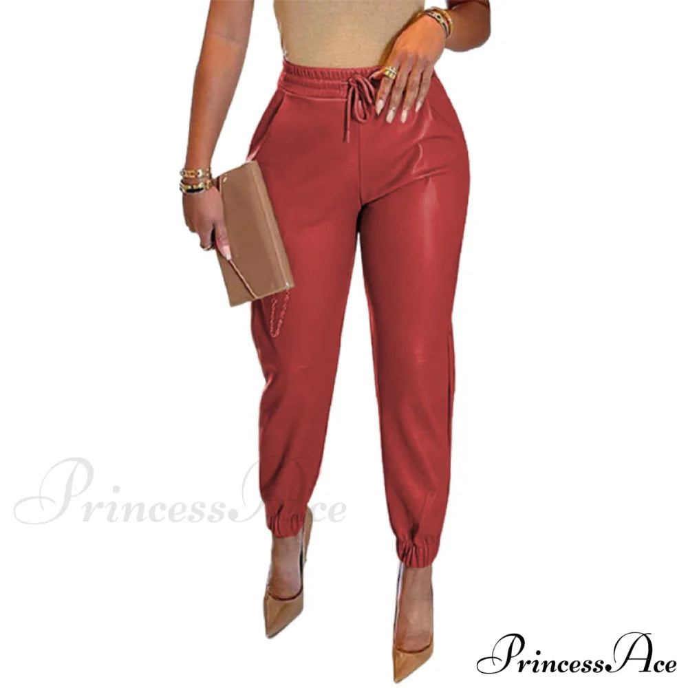 PU Leather Fashion Elegant Office Pants image 3
