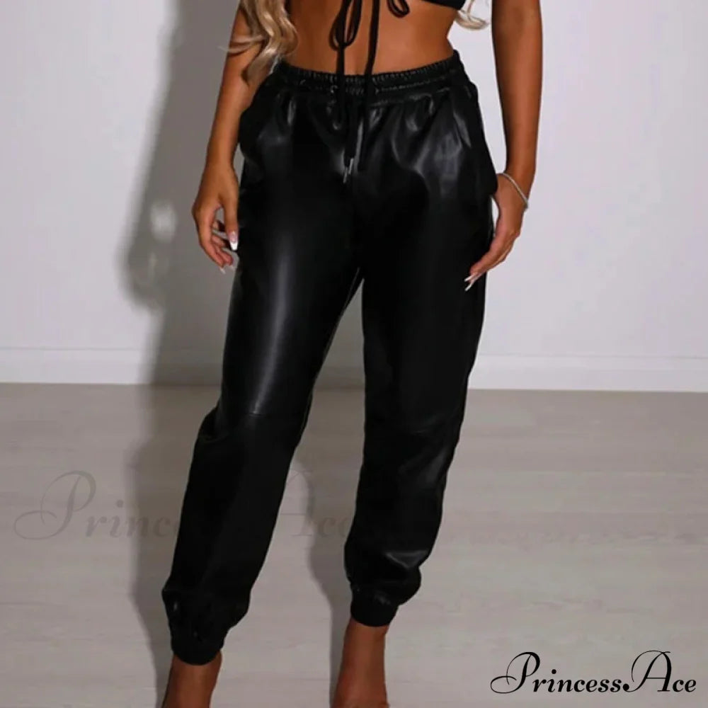 PU Leather Fashion Elegant Office Pants image 5
