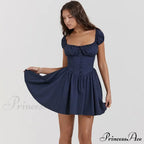 Puff Sleeve Pleated Corset Mini Dress image 3