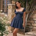 Puff Sleeve Pleated Corset Mini Dress image 7
