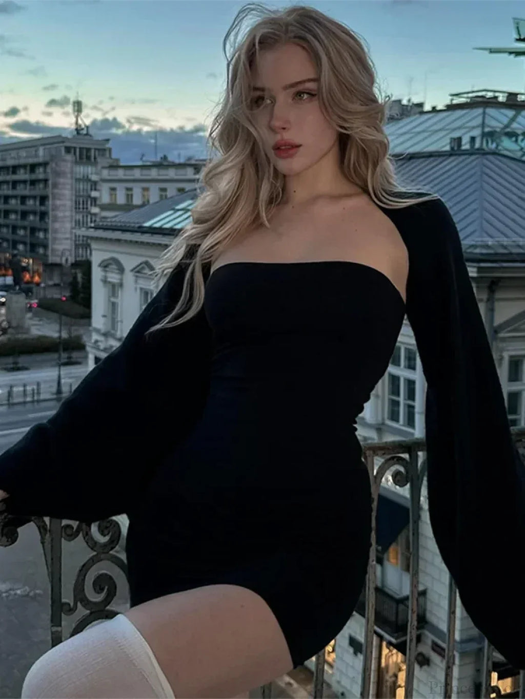 Puff Sleeve Square Collar Mini Dress image 4