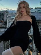 Puff Sleeve Square Collar Mini Dress image 4