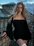 Puff Sleeve Square Collar Mini Dress image 2
