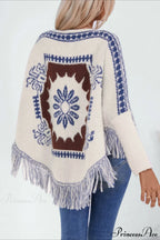 Pullover Knit Ethnic Long Sleeve Blouse image 2
