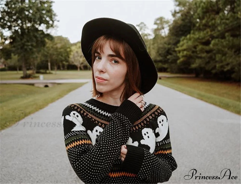 Pumpkin Knitted Pullovers Sweaters image 4