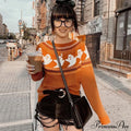 Pumpkin Knitted Pullovers Sweaters image 5