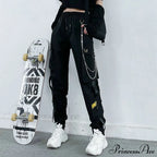 Punk Black Female Joggers Cargo Pants image 10
