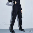 Punk Black Female Joggers Cargo Pants image 3