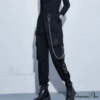 Punk Black Female Joggers Cargo Pants image 1