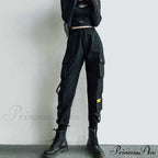 Punk Black Female Joggers Cargo Pants image 8