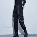 Punk Black Female Joggers Cargo Pants image 7