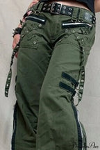 Punk Flared Low Waist Zipper Split Cargo Pants image 4